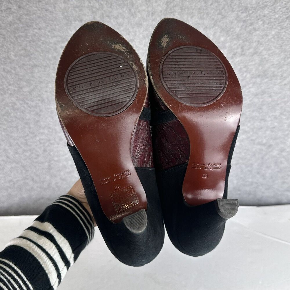 Chie Mihara Leather Loafer Velvet Mary Janes Two Tone Pointed Toe US 6 | EU 36 - Picture 10 of 15